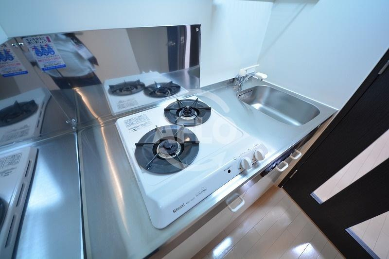 レジュールアッシュ谷町のキッチン|レジュールアッシュ谷町　ガス2口コンロシステムキッチン