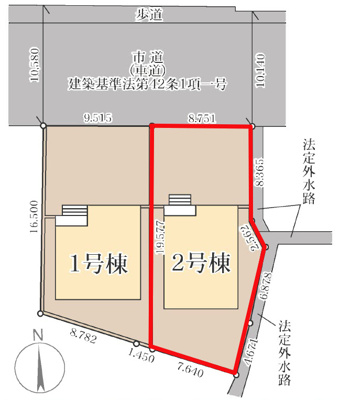 【区画図】 | Livele Garden.S　方木田前白家第2　2号棟 | 駐車スペース3台