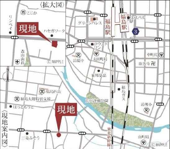 【地図】 | Livele Garden.S　方木田前白家第２　2号棟 | ★内覧予約でブランド米2kg★　吉井田小学校・福島第一中学校
