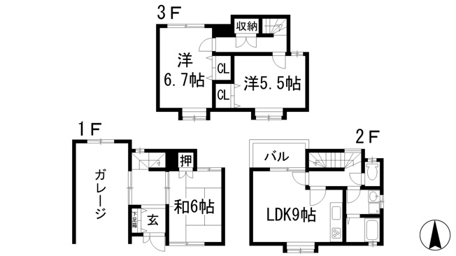 【間取り】 | ドーマ天神B棟