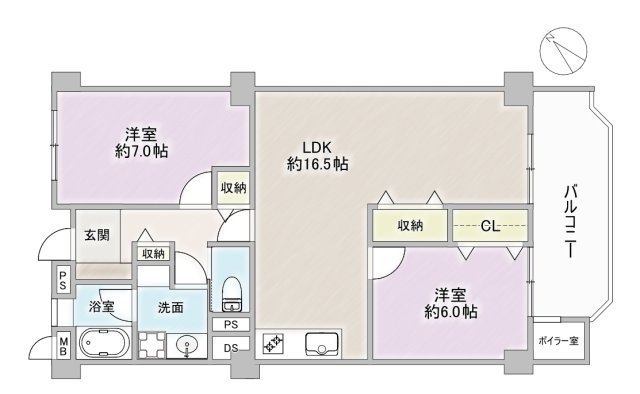 希望ヶ丘ハイツB棟の間取り