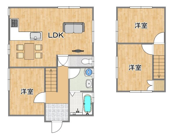 華城中央2丁目　の間取り|完成後の予定間取図面です。工事に伴い、予告なく変更になる場合があります。なお、現況と異なる場合は現況優先とします。