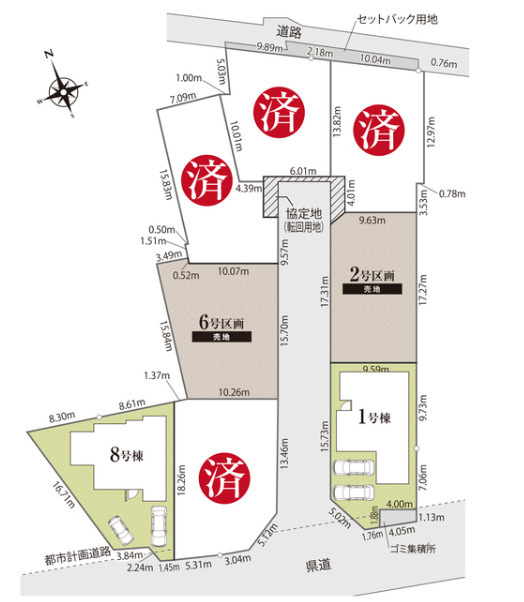 売新築戸建　富士市中里の区画図
