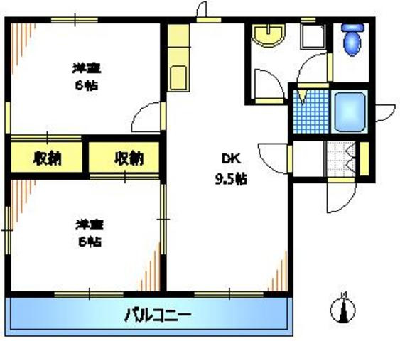 メゾンファミーユ大岡山Ａ棟の間取り|角部屋２面採光　２間収納　広いダイニング