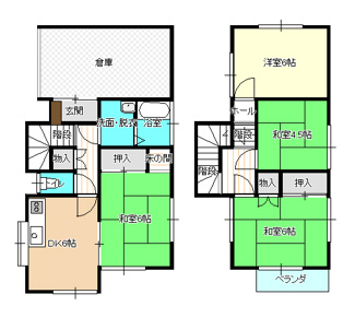 【間取り】 | 中元貸家（学園台４）