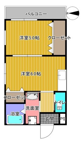 京都市右京区梅津高畝町の賃貸マンションの間取り