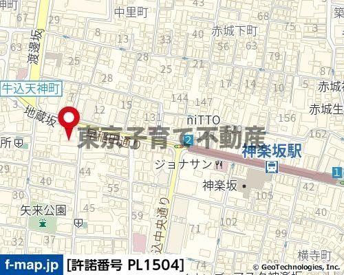 プラウド神楽坂の地図