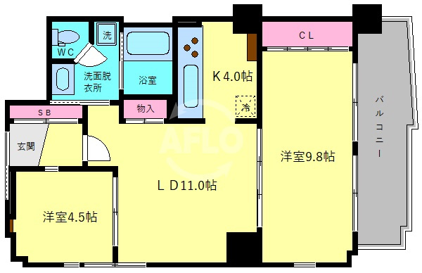 ロイヤルパークス桃坂　桃陽小学校区の間取り|ロイヤルパークス桃坂　間取り