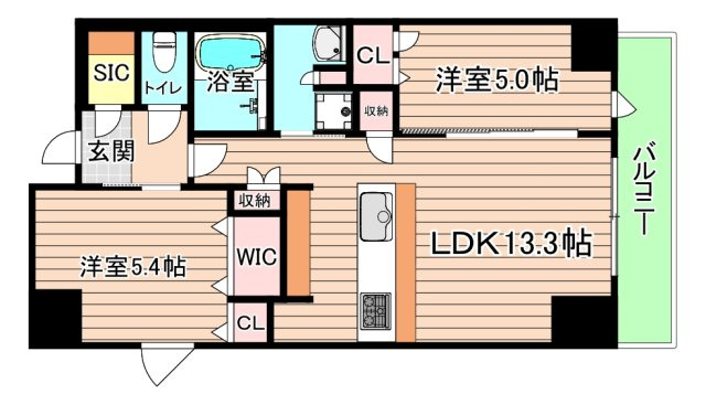 大阪市都島区内代町１丁目の賃貸マンションの間取り