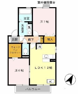 ルミエール南生駒Ⅲの間取り