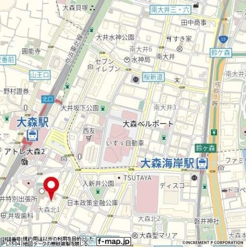 ステージファースト大森駅前の地図