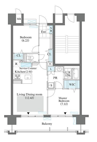 江東区豊洲３丁目の賃貸マンションの間取り