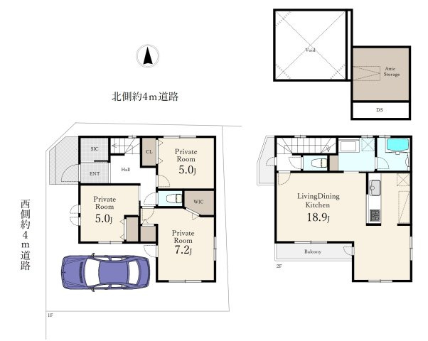 練馬区高松4丁目 限定1棟の間取り|開放感あふれる角地の整形地に誕生します
リビングを中心とした生活しやすい間取り