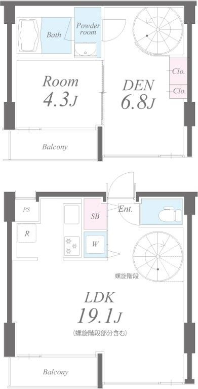 大阪市西区南堀江１丁目の賃貸マンションの間取り