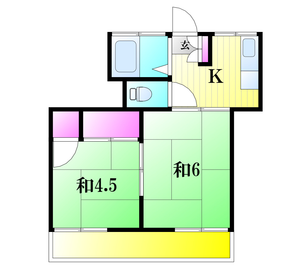 富士コーポの間取り