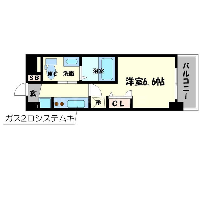 大阪市中央区南久宝寺町１丁目の賃貸マンションの間取り