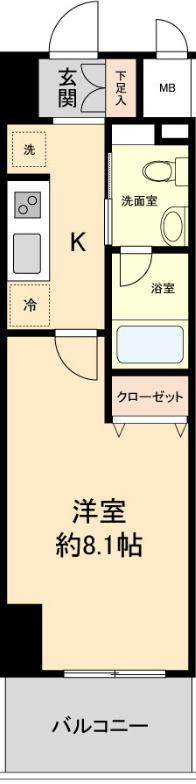 大阪市中央区日本橋２丁目の賃貸マンションの間取り