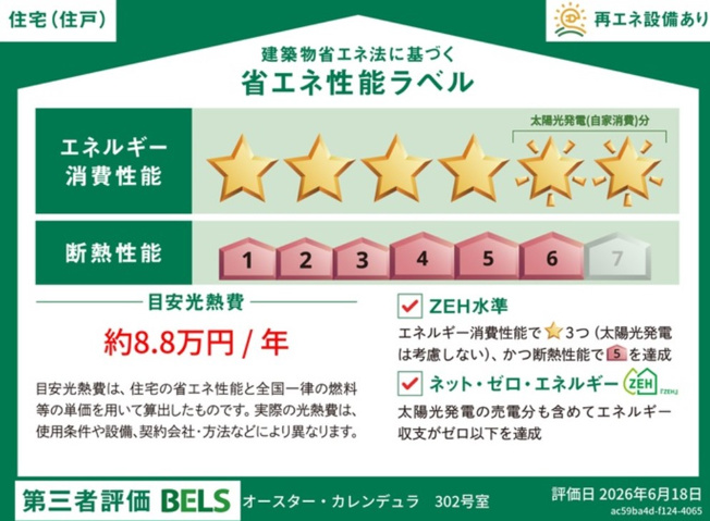 【省エネ性能ラベル】 | オースターカレンデュラ