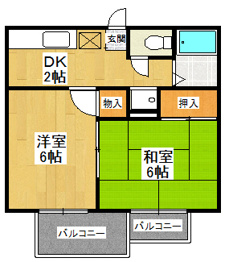 南塚口ハイツの間取り