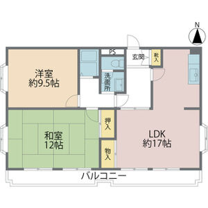 西宮市宮前町の賃貸マンションの間取り