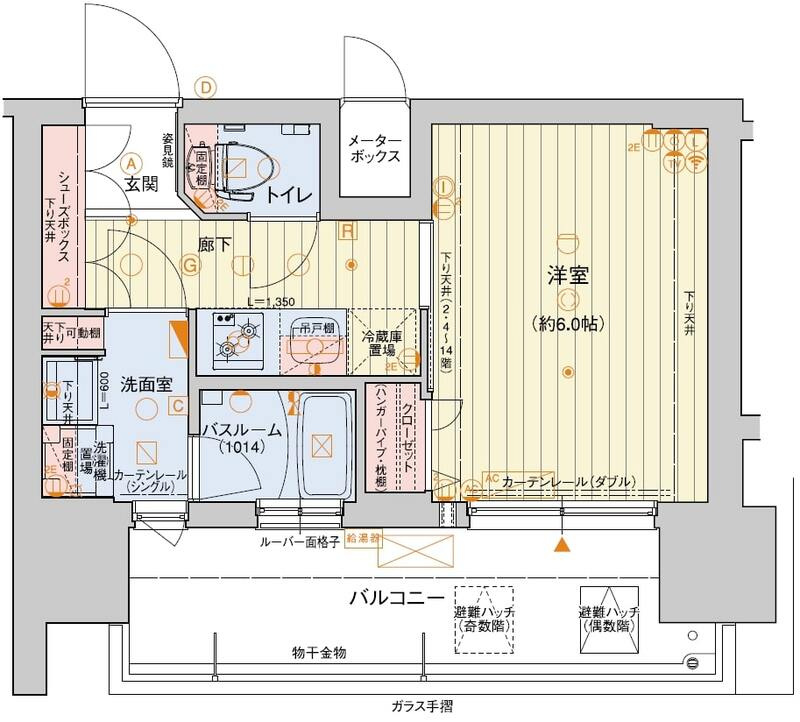 神戸市中央区下山手通６丁目の賃貸マンションの間取り