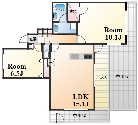 神戸市東灘区住吉本町３丁目の賃貸マンションの間取り
