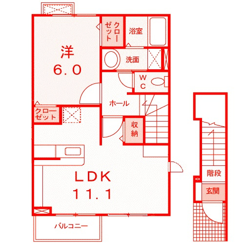 平塚市桃浜町のアパートの間取り