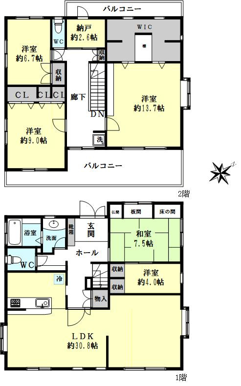 神戸市西区春日台2丁目戸建の間取り