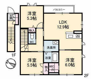 シャーメゾン小山の間取り