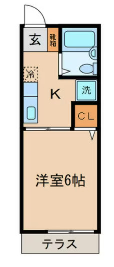 スカイハイツの間取り|202号室図面(反転したものが203号室となります。)
