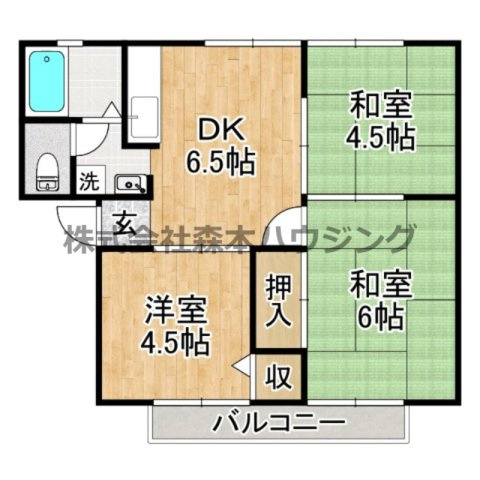 【間取り】 | 　石橋ハイツB