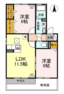 セジュール長居　D棟の間取り