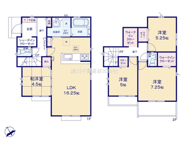 八王子市　楢原町　新築一戸建て　４期の間取り|～南西向き4LDK　シューズインクローゼットやウォークインクローゼットなど収納豊富～
