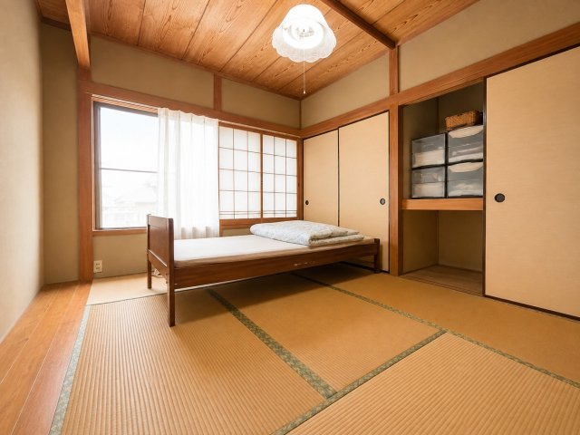 大網白里市北今泉　中古戸建の和室|※画像の一部はAIを用いて加工・編集しています。実際の状況と異なる場合がありますので、ご了承下さい。