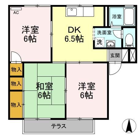 シャトー小松原　B棟の間取り