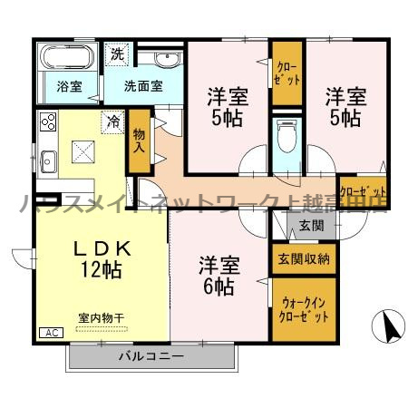 テンダネスの間取り|間取図（テンダネス 101）3LDK