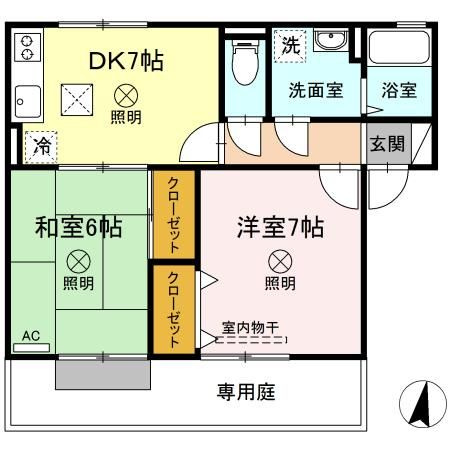 サンハイム撫川　A棟の間取り