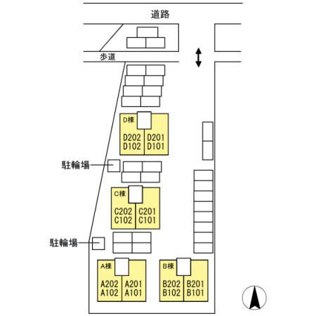 リトルバード津高　A棟の区画図