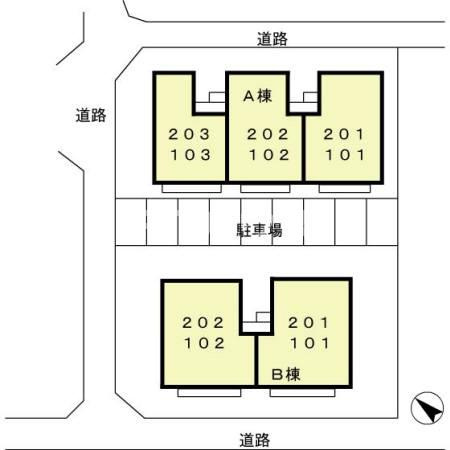 千葉市花見川区幕張本郷４丁目のアパートの区画図