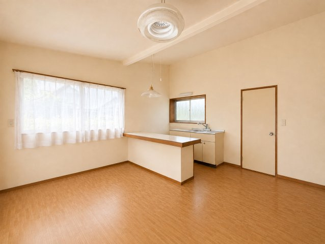 鹿嶋市大字小山　中古戸建のキッチン|※画像の一部はAIを用いて加工・編集しています。実際の状況と異なる場合がありますので、ご了承下さい。
