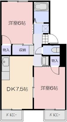 ダイヤモンドハイツＫ　B棟の間取り