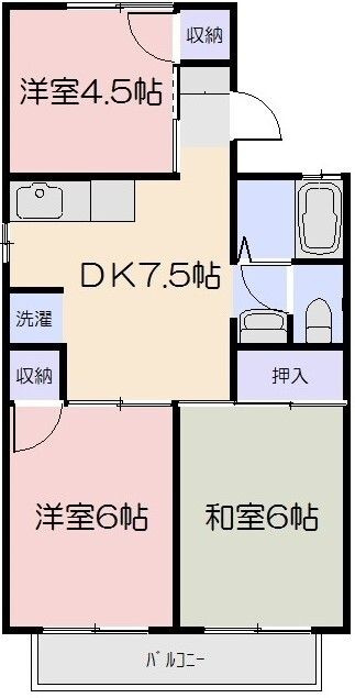 パストラル白石A棟の間取り