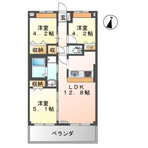 レジデンスガーデンⅢの間取り