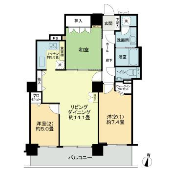 ライオンズタワー札幌山鼻の間取り