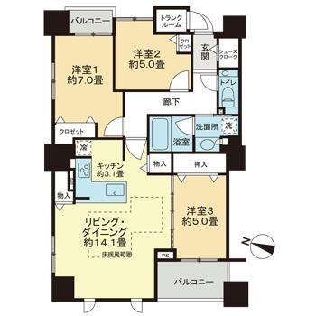 ライオンズ札幌大通グランフォートの間取り