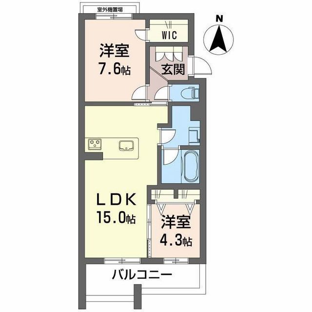 各務原市蘇原村雨町３丁目の賃貸マンションの間取り