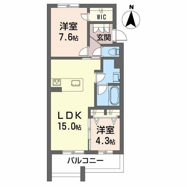 各務原市蘇原村雨町３丁目の賃貸マンションの間取り