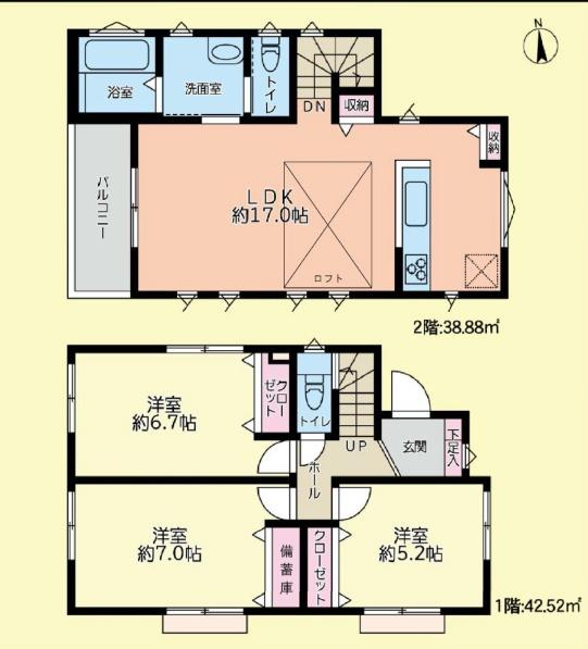 横浜市旭区中沢２丁目の新築一戸建の間取り|ゆとりのある3LDKの新築戸建です！
お気軽にお問い合わせください。
