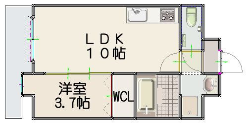 【間取り】 | ルッシェ竹下駅前