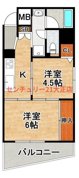 シャトー弁天弐番館の間取り